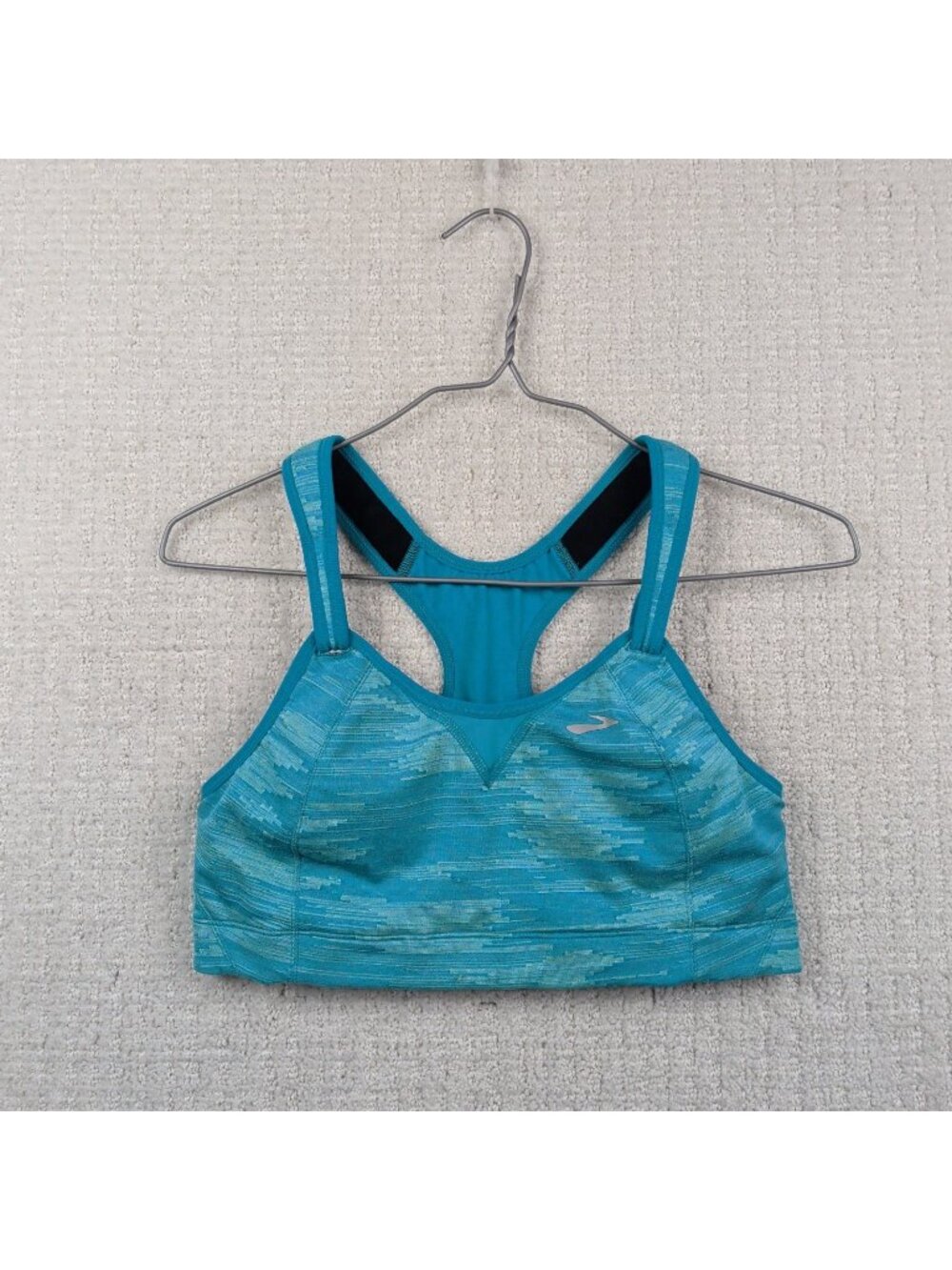 Brooks Rebound Racer High Impact Running Sports Bra Blue Wom Sz 36C Training Gym